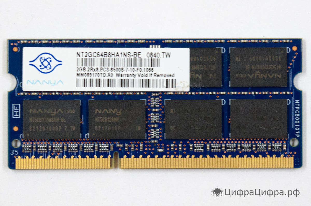 2 GB SO DIMM DDR3 1066 PC3 8500 Nanya